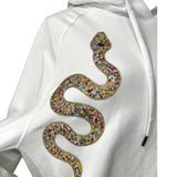 Sequin Snake Upcycled Hoodie