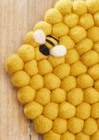 Bee Felt Hexagon Trivet