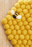 Bee Felt Hexagon Trivet