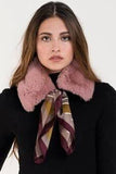 Faux Fur Neck Shawl for Silky Satin Neckerchief Cover: Black