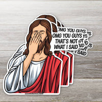 Facepalm Jesus Sticker