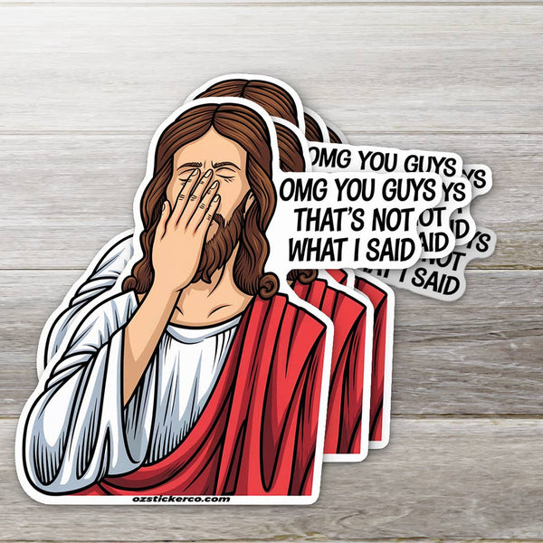 Facepalm Jesus Sticker