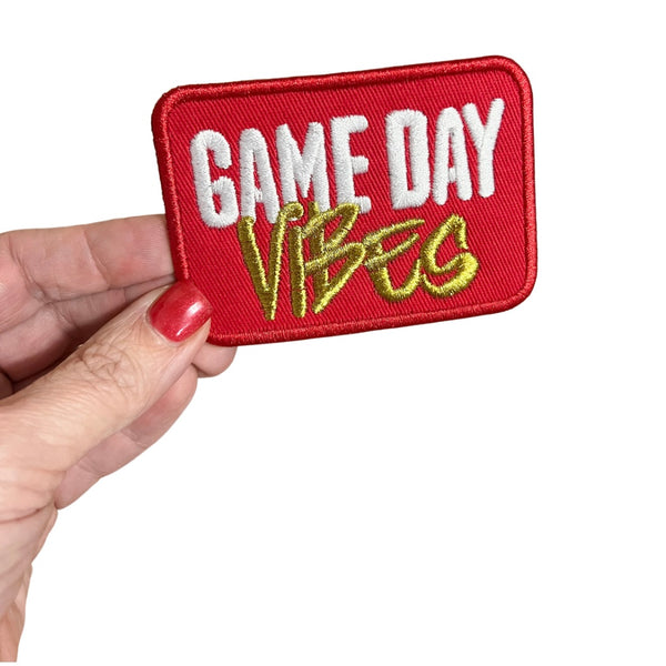 GAME DAY VIBES IRON ON PATCH: Red “R”