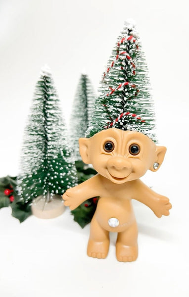 Vintage Troll W/Christmas Tree