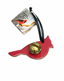 Cardinal Keepsake Bell W/ Black Ribbon: Brass
