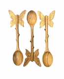 Wooden Hand Carved Buffterfly Spoon