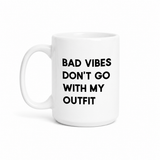 Bad vibes ceramic coffee mug