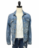 Celestial Sacred Heart Denim Jacket Small
