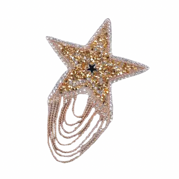 Rhinestone Star Gold Patch