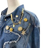 Golden Revival Denim Top