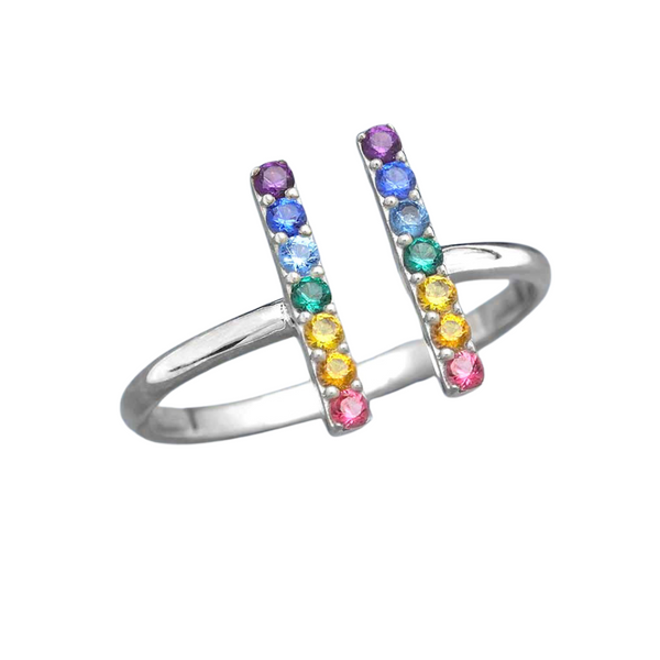 Sterling Silver Adjustable RainbowRing