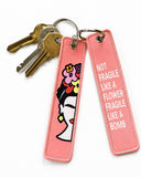 Not Fragile Like a Flower…Embroidered Keychain