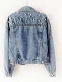 Cambry Denim Jacket w/Pearls