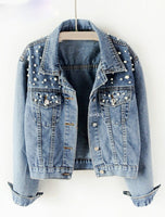 Cambry Denim Jacket w/Pearls
