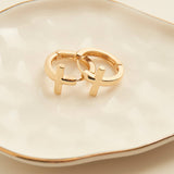 Cera Cross Hoop Earrings: Gold