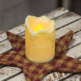 Ivory Dripped Pillar 3x4" timer candle