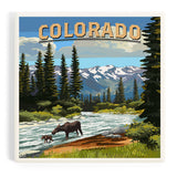 Ceramic Coaster Colorado, Moose & River Rapids