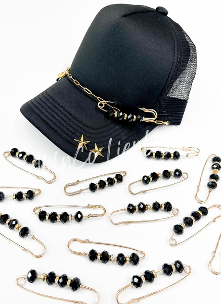 Crystal Black Hat Pin