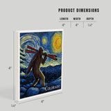 Ceramic Coaster Colorado Bigfoot Skis Starry Night