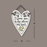 Love You to the Moon and Back Clay Mini Tile Hand Glazed