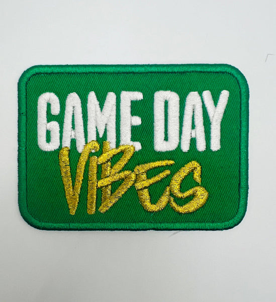 GAME DAY VIBES IRON ON PATCH: Green
