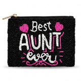 Best Aunt Ever Beaded Coin Pouch