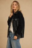 Kaya Faux Leather & Sherpa Shacket