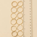 Twelve Piece Moon Stars Assorted Ring Set