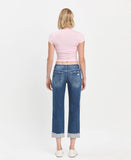 MID RISE CUFFED BOYFRIEND JEANS