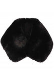 Faux Fur Neck Shawl for Silky Satin Neckerchief Cover: Black