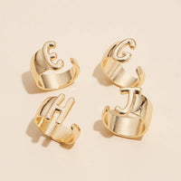 Bubble Design Initial Gold Plated Rings