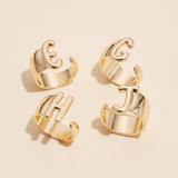 Bubble Design Initial Gold Plated Rings