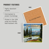 Ceramic Coaster Colorado, Moose & River Rapids