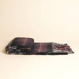 Burgundy and Grey Tartan Scarf