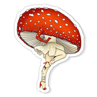 Mushroom Pinup Girl Sticker