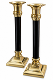 Vintage Brass and Black taper holders S/2