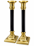 Vintage Brass and Black taper holders S/2