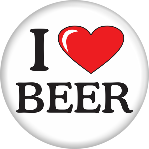 I [Love] Beer Button Pin