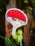 Mushroom Pinup Girl Sticker