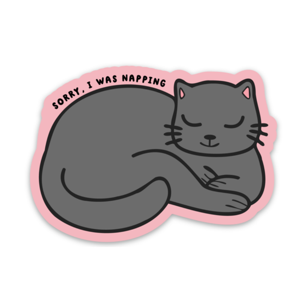 Sorry, I Was Napping Cat Sticker