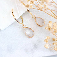 Quartz Hoop Earrings