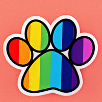Pride Rainbow Paw Print Sticker