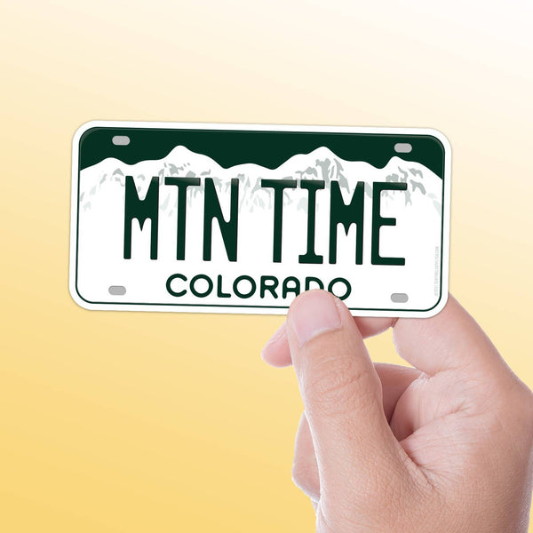 Mountain Time Colorado License Plate Sticker