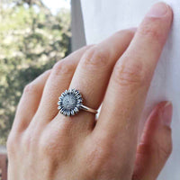 Sterling Silver Sunflower Ring