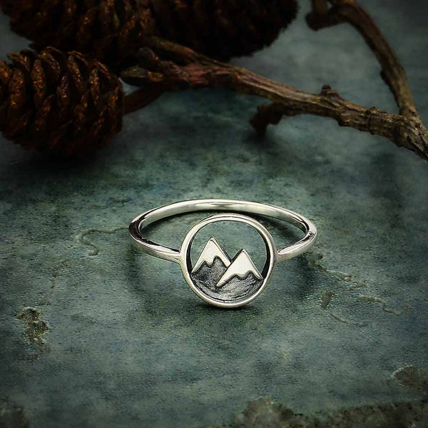 Sterling Silver Snow Capped Mountain Ring