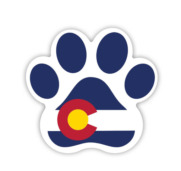 Colorado Dog Paw Vinyl Sticker