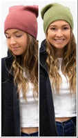 Cashmere Blend Beanies Berry/Moss